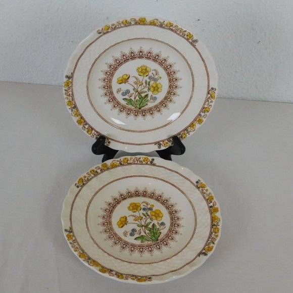 Lot of 2 Spode Buttercup New Black Backstamp Bread Butter Plate 6.5 in England - Picture 7 of 9